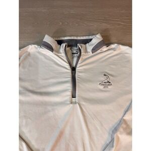 Puma Pinehurst 1895 Golf Pullover Men's Large White Quarter Zip Long Sleeve